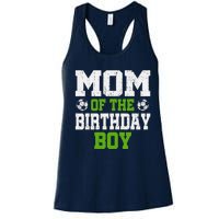 Mom of the Birthday Soccer Player Vintage Women's Racerback Tank