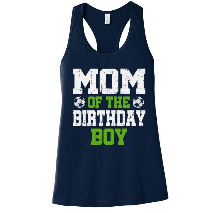 Mom of the Birthday Soccer Player Vintage Women's Racerback Tank