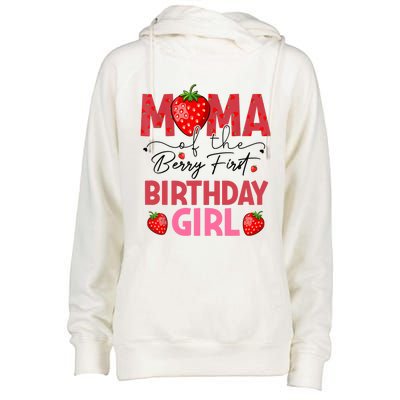 Mama Of The Berry First Birthday Gifts Sweet Strawberry Womens Funnel Neck Pullover Hood