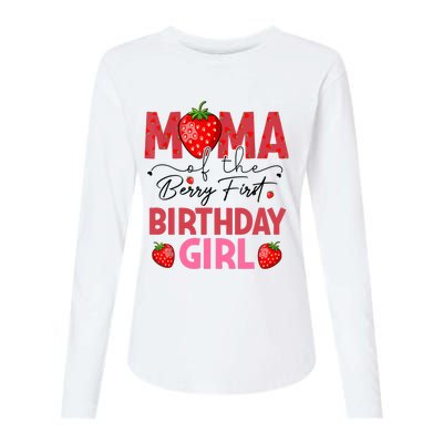 Mama Of The Berry First Birthday Gifts Sweet Strawberry Womens Cotton Relaxed Long Sleeve T-Shirt