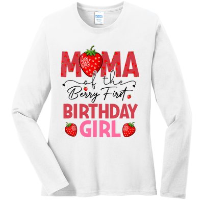 Mama Of The Berry First Birthday Gifts Sweet Strawberry Ladies Long Sleeve Shirt