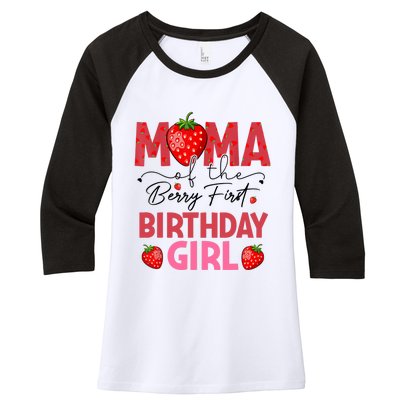 Mama Of The Berry First Birthday Gifts Sweet Strawberry Women's Tri-Blend 3/4-Sleeve Raglan Shirt