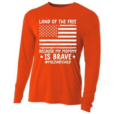 Month Of The Military Land Of Free Because My Mommy Is Brave Cool Gift Cooling Performance Long Sleeve Crew