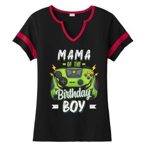 Mama Of The Birthday Bboy Matching Family Video Gamer Party Ladies Halftime Notch Neck Tee