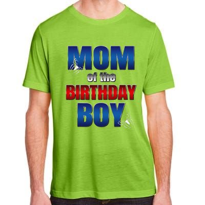 Mom Of The Birthday Spider Web Boy Mom And Dad Family Adult ChromaSoft Performance T-Shirt