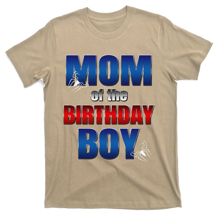 Mom Of The Birthday Spider Web Boy Mom And Dad Family T-Shirt