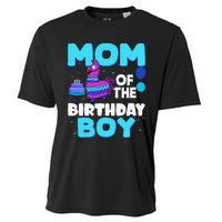 Mom Of The Birthday Boy Llama Mom And Dad Family Party Cooling Performance Crew T-Shirt