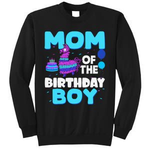 Mom Of The Birthday Boy Llama Mom And Dad Family Party Sweatshirt