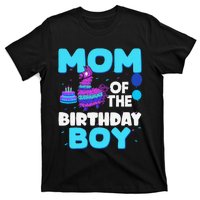 Mom Of The Birthday Boy Llama Mom And Dad Family Party T-Shirt