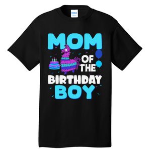 Mom Of The Birthday Boy Llama Mom And Dad Family Party Tall T-Shirt