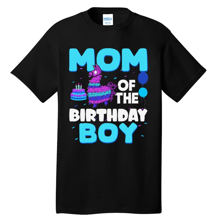 Mom Of The Birthday Boy Llama Mom And Dad Family Party Tall T-Shirt