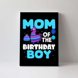 Mom Of The Birthday Boy Llama Mom And Dad Family Party Canvas