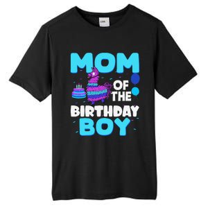 Mom Of The Birthday Boy Llama Mom And Dad Family Party Tall Fusion ChromaSoft Performance T-Shirt