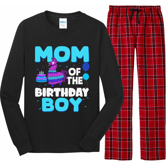 Mom Of The Birthday Boy Llama Mom And Dad Family Party Long Sleeve Pajama Set