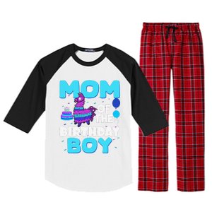 Mom Of The Birthday Boy Llama Mom And Dad Family Party Raglan Sleeve Pajama Set