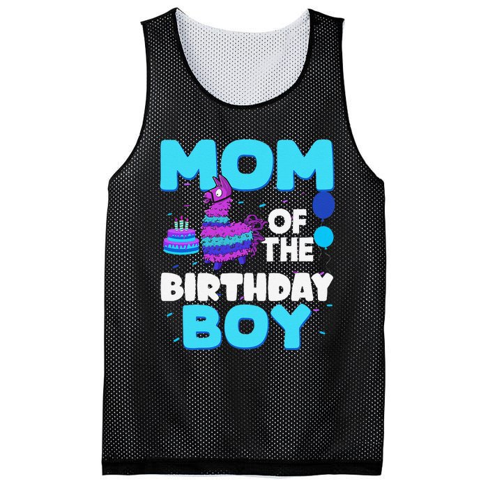 Mom Of The Birthday Boy Llama Mom And Dad Family Party Mesh Reversible Basketball Jersey Tank