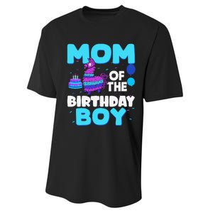 Mom Of The Birthday Boy Llama Mom And Dad Family Party Performance Sprint T-Shirt