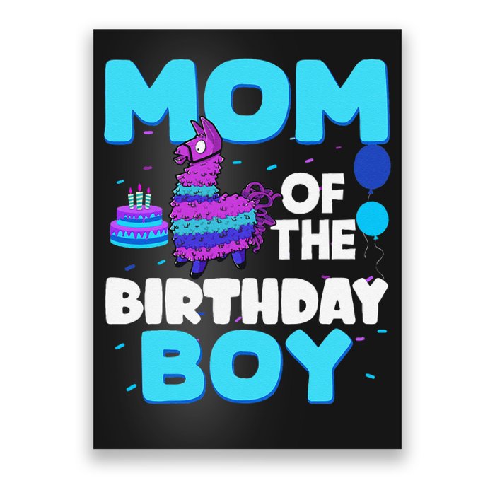 Mom Of The Birthday Boy Llama Mom And Dad Family Party Poster