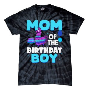 Mom Of The Birthday Boy Llama Mom And Dad Family Party Tie-Dye T-Shirt