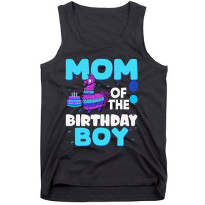 Mom Of The Birthday Boy Llama Mom And Dad Family Party Tank Top