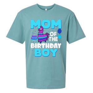 Mom Of The Birthday Boy Llama Mom And Dad Family Party Sueded Cloud Jersey T-Shirt