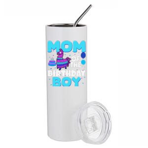 Mom Of The Birthday Boy Llama Mom And Dad Family Party Stainless Steel Tumbler