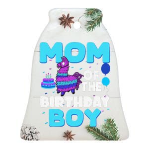 Mom Of The Birthday Boy Llama Mom And Dad Family Party Ceramic Bell Ornament