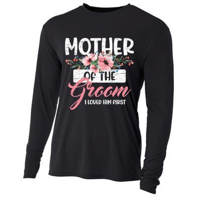 Mother Of The Groom I Loved Him First Mother's Day Wedding Cooling Performance Long Sleeve Crew