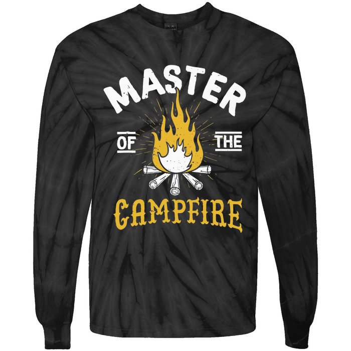 Master Of The Campfire Camping & Outdoors Tie-Dye Long Sleeve Shirt