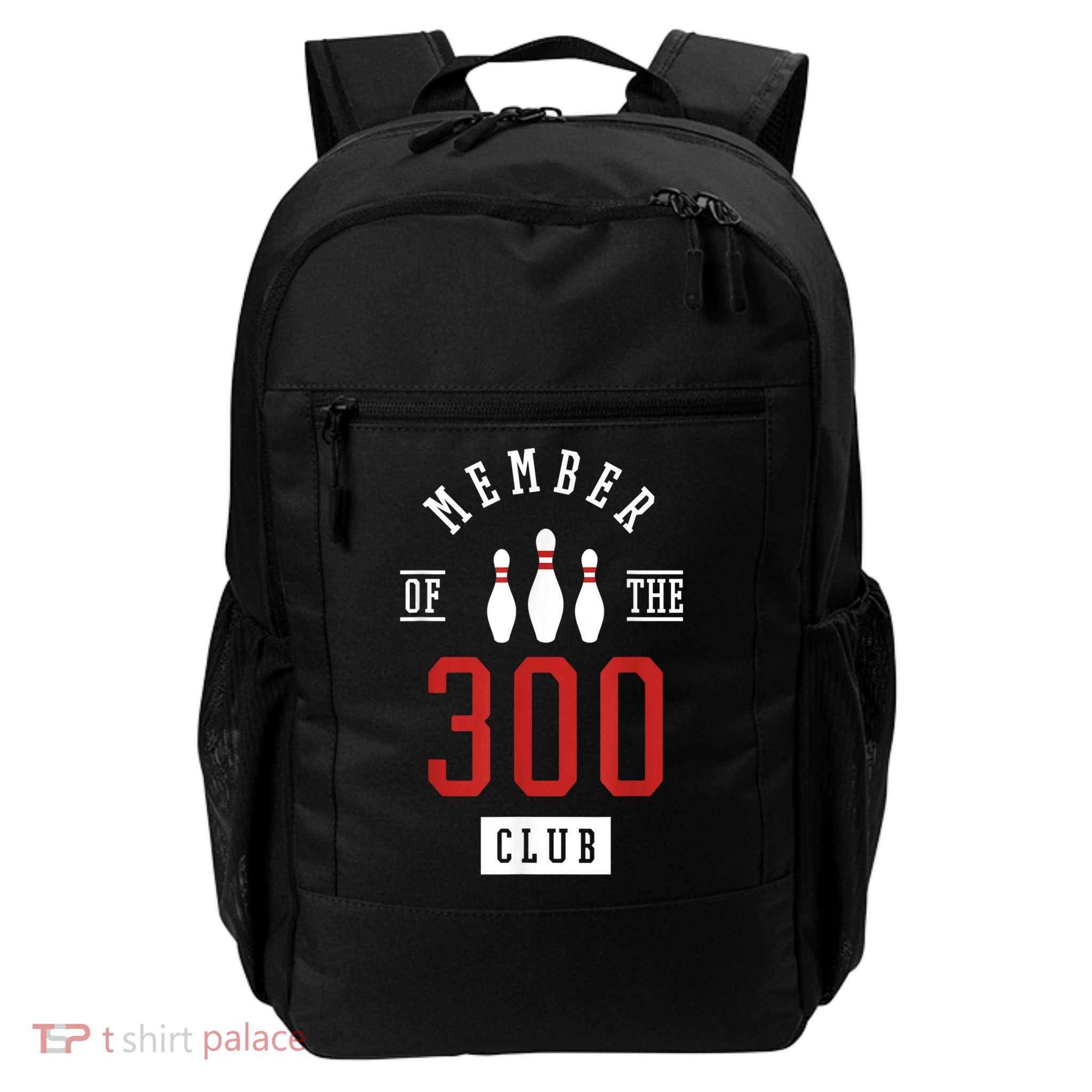 Member Of The 300 Club Bowling Ball Strike Pins Backpack