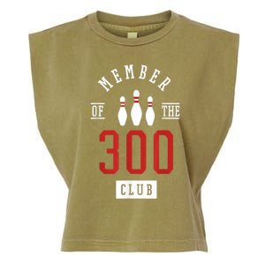 Member Of The 300 Club Bowling Ball Strike Pins Garment-Dyed Women's Muscle Tee