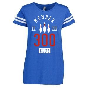 Member Of The 300 Club Bowling Ball Strike Pins Enza Ladies Jersey Football T-Shirt