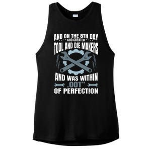 Machining On The 8th Day God Created Tool And Die Machinist Gift Ladies PosiCharge Tri-Blend Wicking Tank