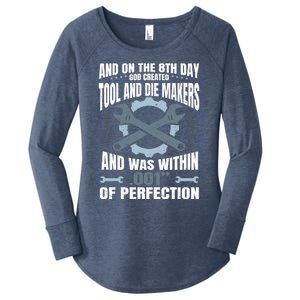 Machining On The 8th Day God Created Tool And Die Machinist Gift Women's Perfect Tri Tunic Long Sleeve Shirt