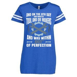 Machining On The 8th Day God Created Tool And Die Machinist Gift Enza Ladies Jersey Football T-Shirt