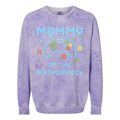 Mommy of the Birthday Matching Video Gamer Birthday Colorblast Crewneck Sweatshirt