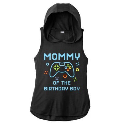 Mommy of the Birthday Matching Video Gamer Birthday Ladies PosiCharge Tri-Blend Wicking Draft Hoodie Tank