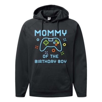 Mommy of the Birthday Matching Video Gamer Birthday Performance Fleece Hoodie