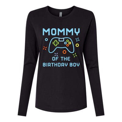 Mommy of the Birthday Matching Video Gamer Birthday Womens Cotton Relaxed Long Sleeve T-Shirt