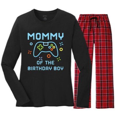 Mommy of the Birthday Matching Video Gamer Birthday Women's Long Sleeve Flannel Pajama Set 