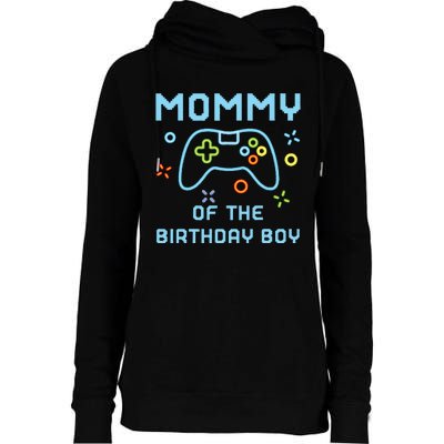 Mommy of the Birthday Matching Video Gamer Birthday Womens Funnel Neck Pullover Hood