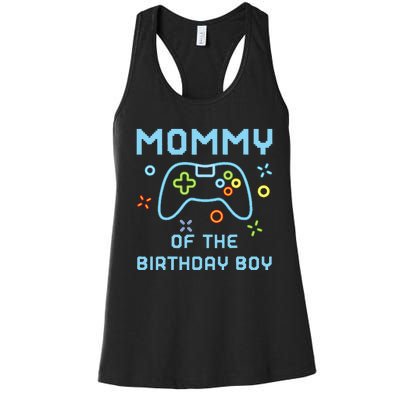 Mommy of the Birthday Matching Video Gamer Birthday Women's Racerback Tank