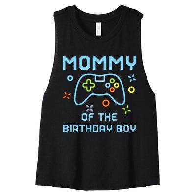 Mommy of the Birthday Matching Video Gamer Birthday Women's Racerback Cropped Tank