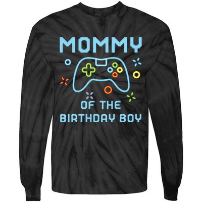 Mommy of the Birthday Matching Video Gamer Birthday Tie-Dye Long Sleeve Shirt