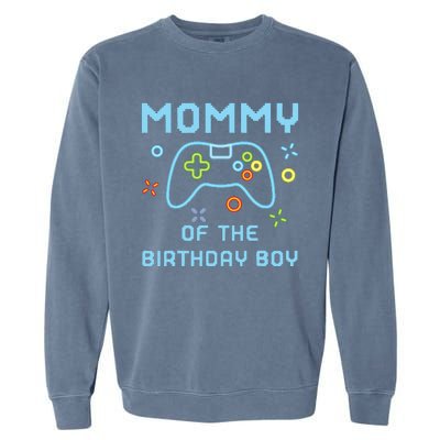 Mommy of the Birthday Matching Video Gamer Birthday Garment-Dyed Sweatshirt