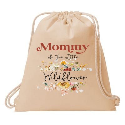 Mommy Of The Little Wildflower Birthday Party Baby Shower Drawstring Bag