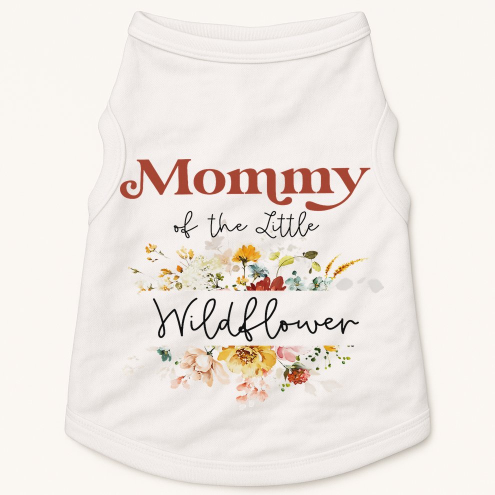 Mommy Of The Little Wildflower Birthday Party Baby Shower Doggie Tank