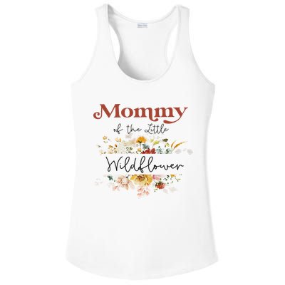 Mommy Of The Little Wildflower Birthday Party Baby Shower Ladies PosiCharge Competitor Racerback Tank