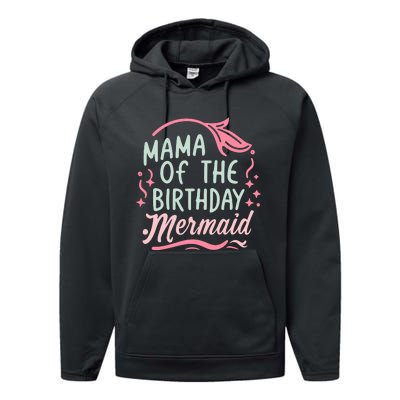 Mama Of The Birthday Mermaid Birthday Party Mermaid Mother Performance Fleece Hoodie