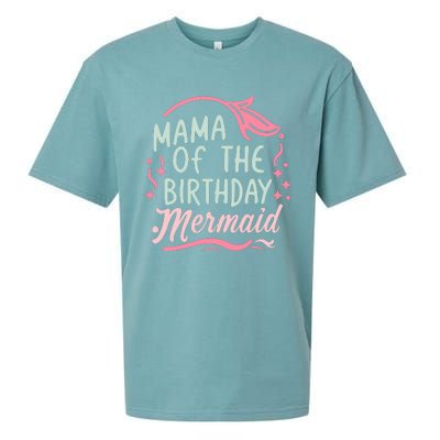 Mama Of The Birthday Mermaid Birthday Party Mermaid Mother Sueded Cloud Jersey T-Shirt